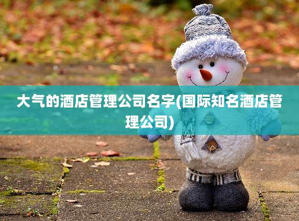 大气的酒店管理公司名字(国际知名酒店管理公司)