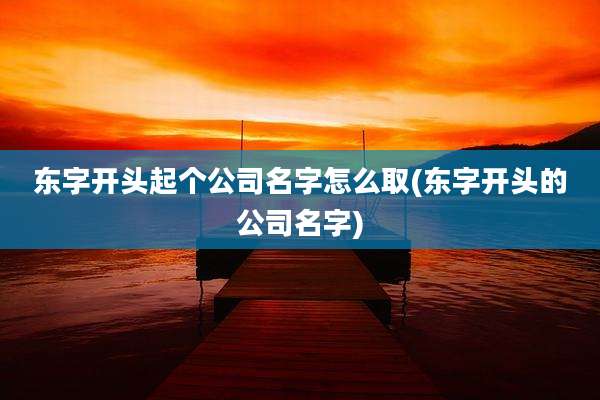 东字开头起个公司名字怎么取(东字开头的公司名字)
