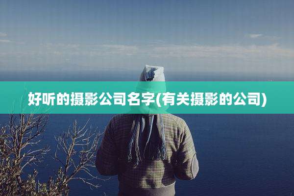 好听的摄影公司名字(有关摄影的公司)