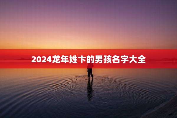 2024龙年姓卞的男孩名字大全