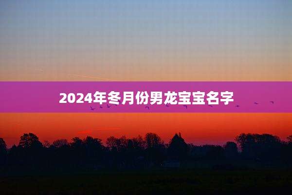 2024年冬月份男龙宝宝名字