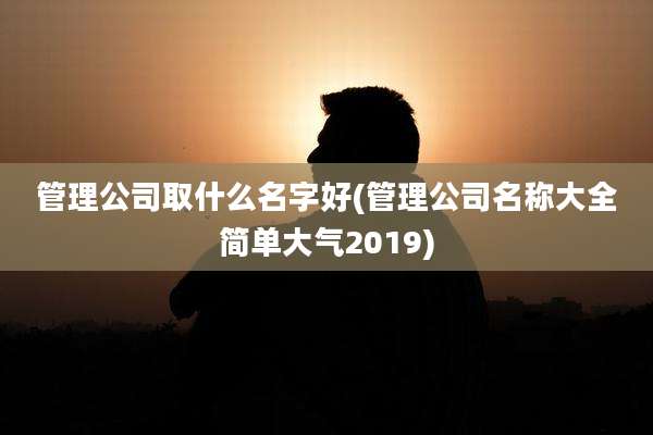 管理公司取什么名字好(管理公司名称大全简单大气2019)