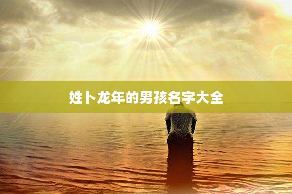 姓卜龙年的男孩名字大全