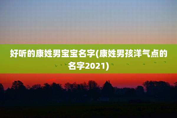 好听的康姓男宝宝名字(康姓男孩洋气点的名字2021)