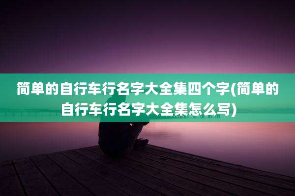 简单的自行车行名字大全集四个字(简单的自行车行名字大全集怎么写)