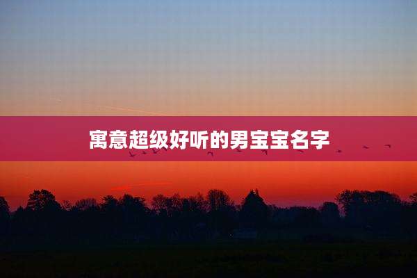 寓意超级好听的男宝宝名字