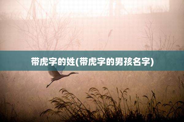 带虎字的姓(带虎字的男孩名字)