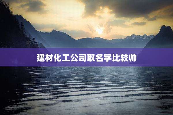 建材化工公司取名字比较帅