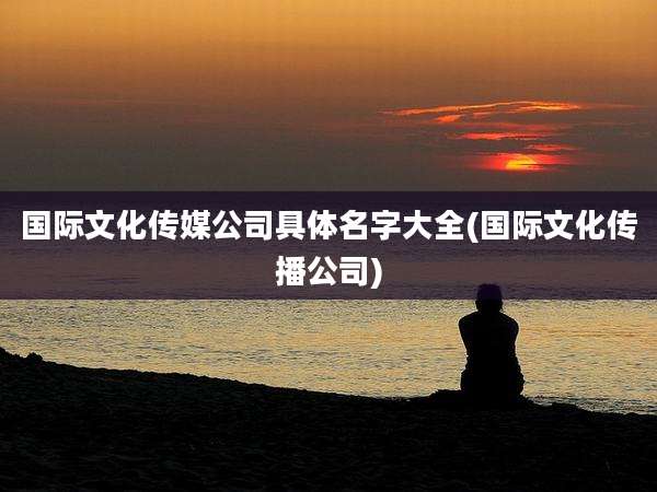国际文化传媒公司具体名字大全(国际文化传播公司)