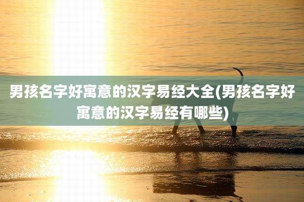 男孩名字好寓意的汉字易经大全(男孩名字好寓意的汉字易经有哪些)