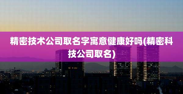 精密技术公司取名字寓意健康好吗(精密科技公司取名)