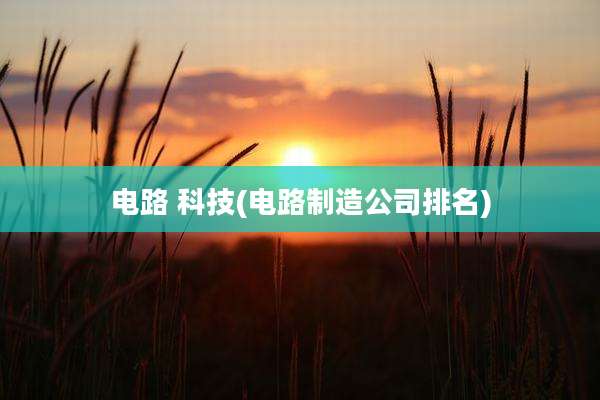 电路 科技(电路制造公司排名)
