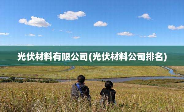 光伏材料有限公司(光伏材料公司排名)