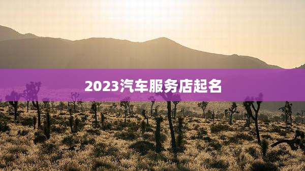 2023汽车服务店起名