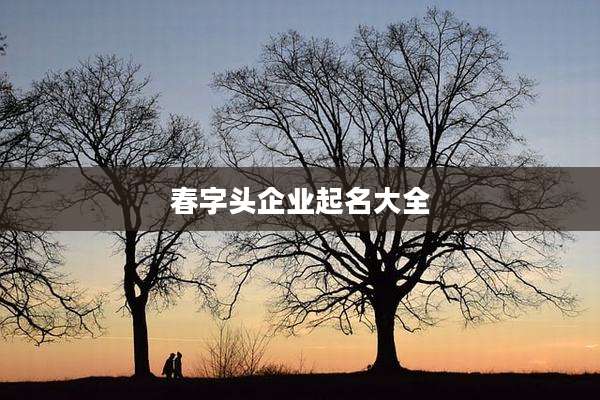 春字头企业起名大全