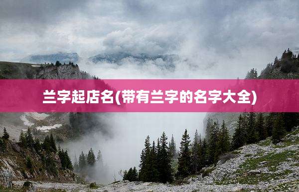 兰字起店名(带有兰字的名字大全)