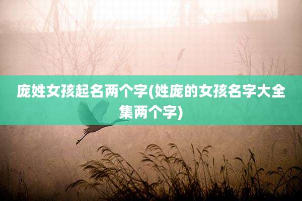 庞姓女孩起名两个字(姓庞的女孩名字大全集两个字)