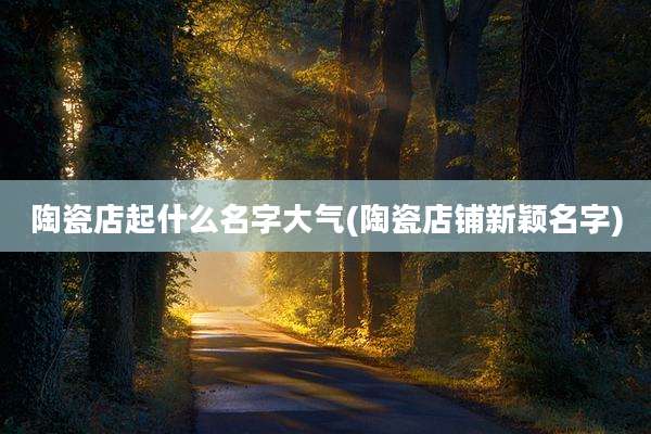 陶瓷店起什么名字大气(陶瓷店铺新颖名字)