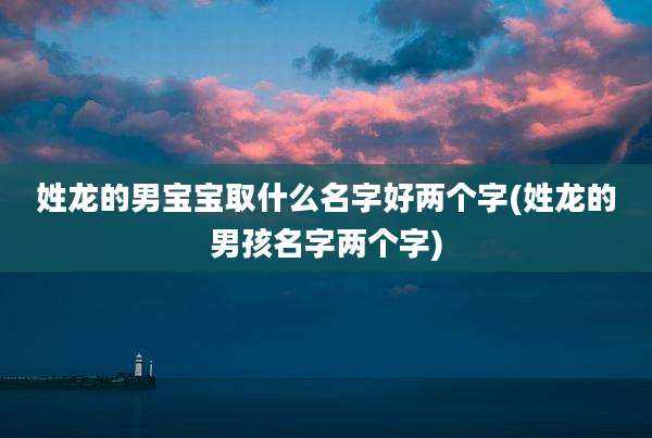 姓龙的男宝宝取什么名字好两个字(姓龙的男孩名字两个字)