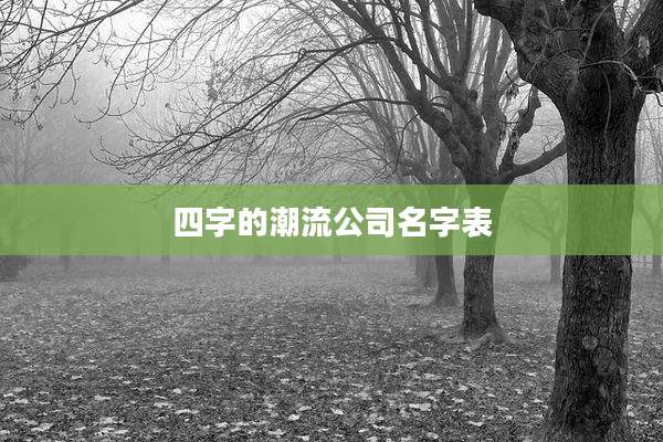 四字的潮流公司名字表