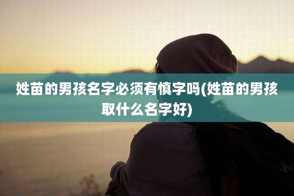 姓苗的男孩名字必须有慎字吗(姓苗的男孩取什么名字好)