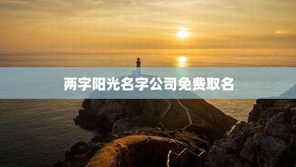 两字阳光名字公司免费取名
