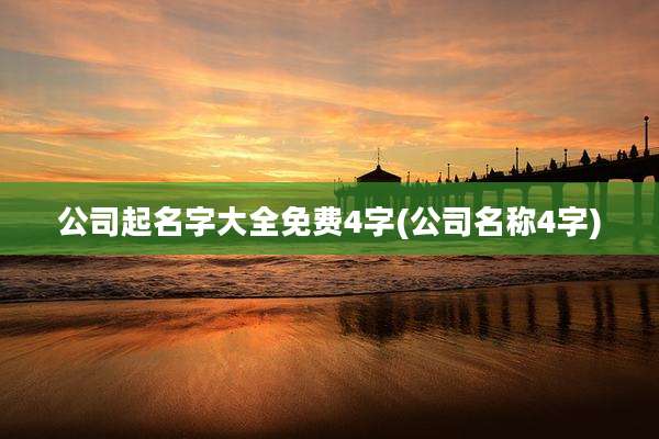 公司起名字大全免费4字(公司名称4字)