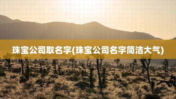 珠宝公司取名字(珠宝公司名字简洁大气)
