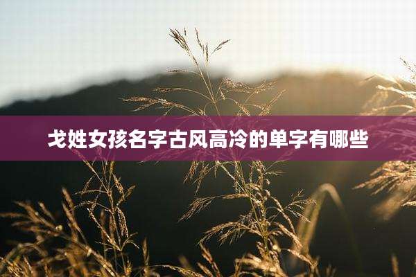 戈姓女孩名字古风高冷的单字有哪些