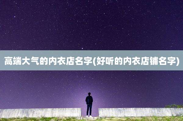 高端大气的内衣店名字(好听的内衣店铺名字)
