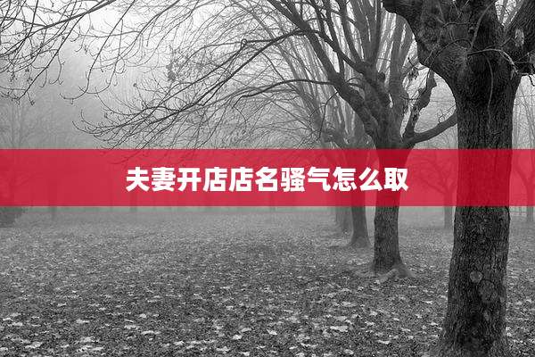 夫妻开店店名骚气怎么取