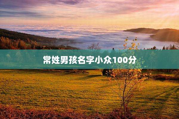 常姓男孩名字小众100分