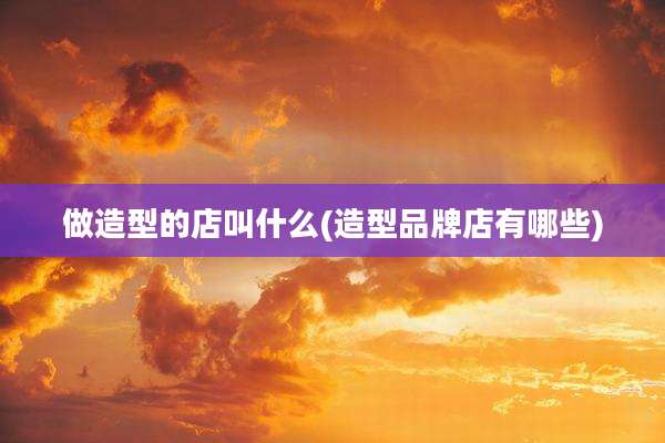 做造型的店叫什么(造型品牌店有哪些)