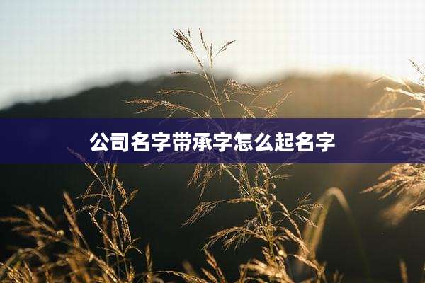 公司名字带承字怎么起名字