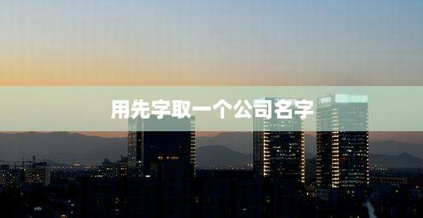 用先字取一个公司名字