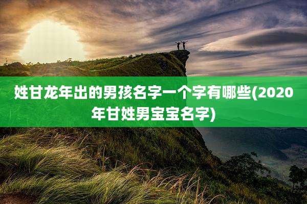 姓甘龙年出的男孩名字一个字有哪些(2020年甘姓男宝宝名字)