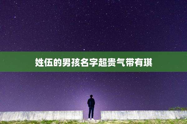 姓伍的男孩名字超贵气带有琪
