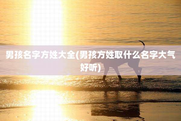 男孩名字方姓大全(男孩方姓取什么名字大气好听)