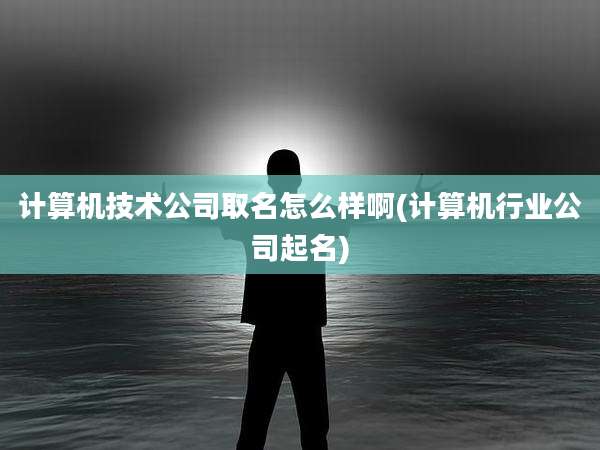 计算机技术公司取名怎么样啊(计算机行业公司起名)