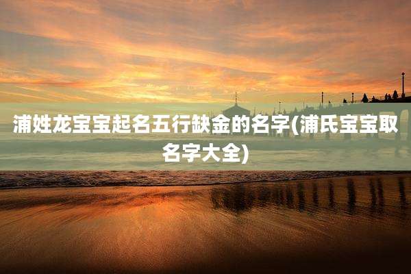 浦姓龙宝宝起名五行缺金的名字(浦氏宝宝取名字大全)
