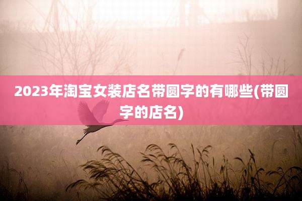 2023年淘宝女装店名带圆字的有哪些(带圆字的店名)