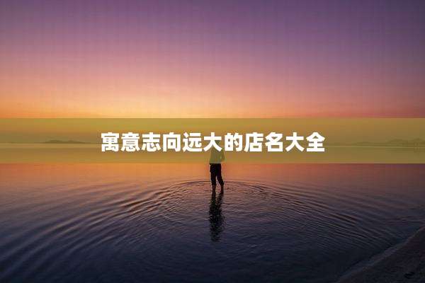 寓意志向远大的店名大全