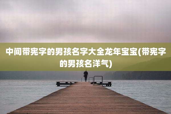 中间带宪字的男孩名字大全龙年宝宝(带宪字的男孩名洋气)