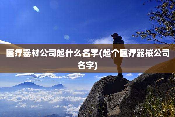 医疗器材公司起什么名字(起个医疗器械公司名字)