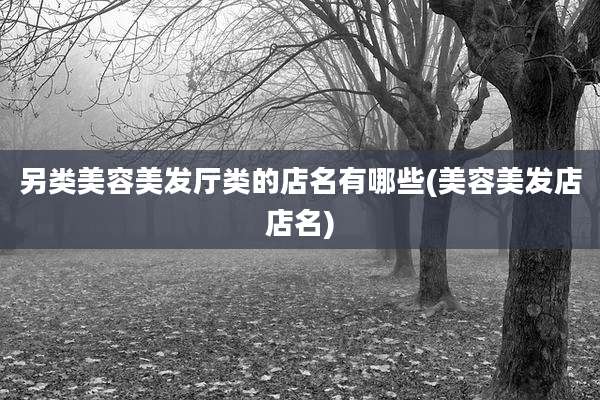 另类美容美发厅类的店名有哪些(美容美发店店名)