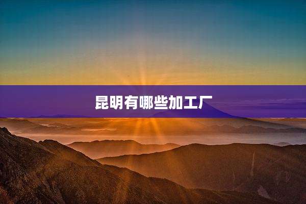 昆明有哪些加工厂