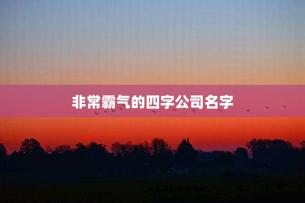 非常霸气的四字公司名字