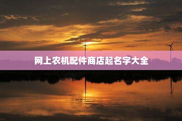 网上农机配件商店起名字大全