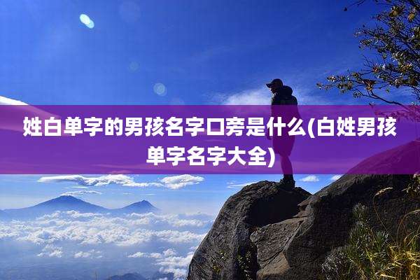 姓白单字的男孩名字口旁是什么(白姓男孩单字名字大全)