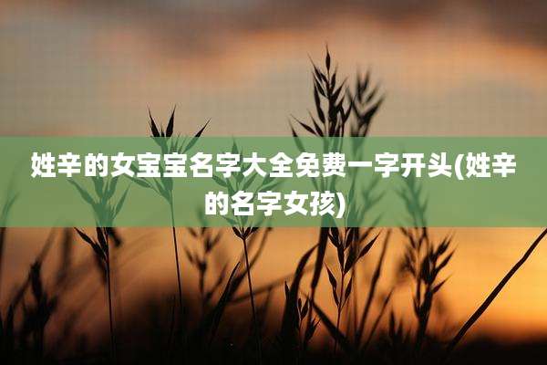 姓辛的女宝宝名字大全免费一字开头(姓辛的名字女孩)
